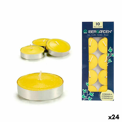 Ibergarden Ensemble de Bougies Citronnelle Jaune (24 Unités)