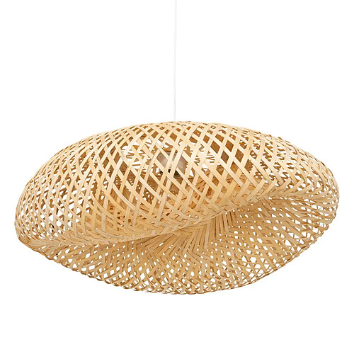 Pegane Lampe suspendue, suspension luminaire en bambou/métal coloris naturel - Longueur 51 x Profondeur 18 x Hauteur 36 cm