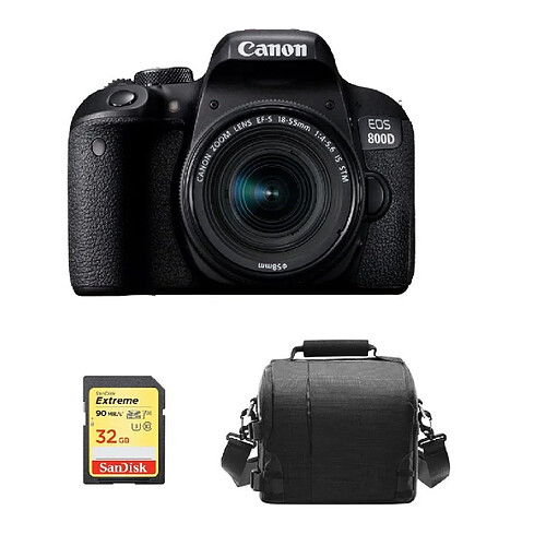 CANON EOS 800D KIT EF-S 18-55mm F4-5.6 IS STM + 32GB SD card + camera Bag