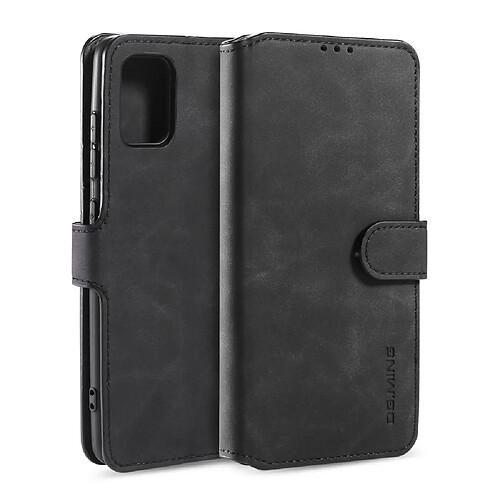 Dg.Ming Etui en PU style rétro avec support noir pour votre Samsung Galaxy A71