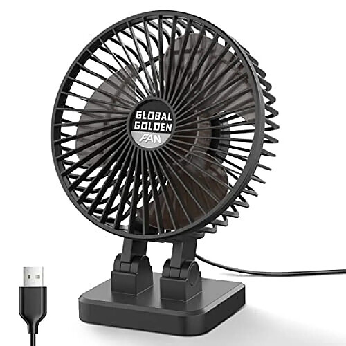 Ventilateur de Bureau USB, ventilateur de Table Portable Ventilateur de Refroidissement Puissant Réglable à 3 Vitesses pour Chambre de Bureau à Domicile