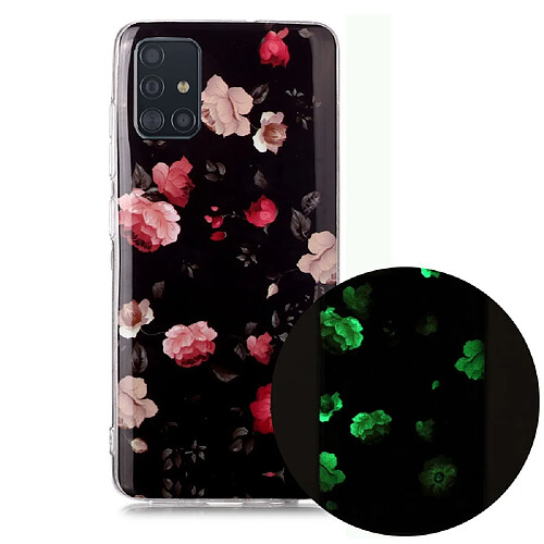 Coque en TPU noctilucent flexible une rose pour votre Samsung Galaxy A51 SM-A515