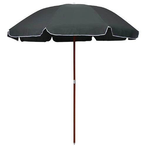 vidaXL Parasol de jardin avec mât en acier 240 cm anthracite