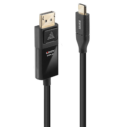 Lindy 43301 câble vidéo et adaptateur 1 m USB Type-C DisplayPort Noir