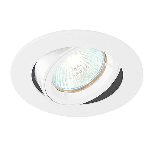 Saxby Downlight inclinable à 1 lumière, blanc brillant, GU10