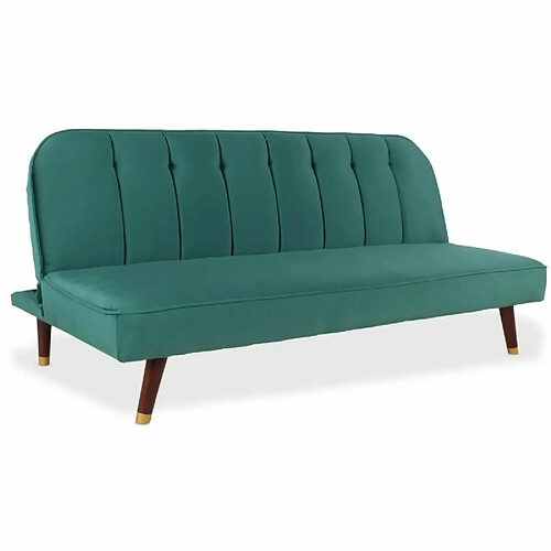 Paris Prix Canapé Convertible en Velours Seattle 180cm Vert