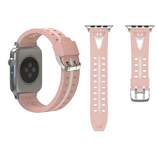 Wewoo Bracelet rose pour Apple Watch Série 3 & 2 & 1 42mm Mode Sourire Visage Motif Silicone