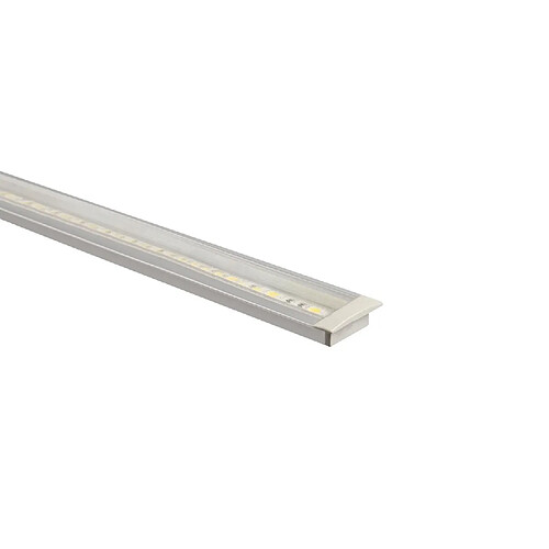 Ledkia Profilé Aluminium Encastrable avec Capot Continu pour Ruban LED jusqu'à 12mm Capot transparent 6 m