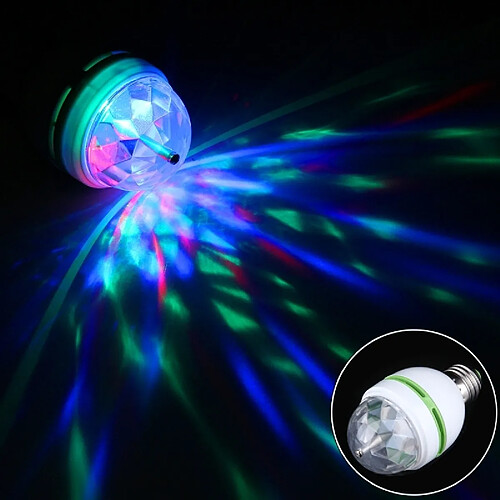 Wewoo LED Boule à facette pour la Fête de la Famille / KTV / Bars / Hôtel / DJs, AC 85-260V Lumière Colorée E27 3W Auto Couleur Rotative Ampoule Lampe de Table