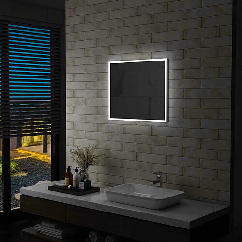 Maison Chic Miroir mural à LED, Miroir murale de salle de Bain 60x50 cm -MN43661