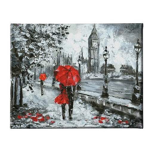 EPIKASA Impression sur Toile Londres, Rouge, Polyester, 70x3x45 cm