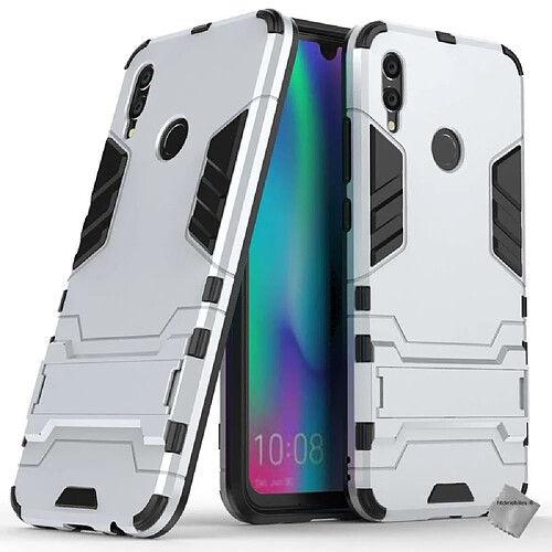 Htdmobiles Coque rigide anti choc pour Huawei Honor 10 Lite + verre trempe - ARGENT