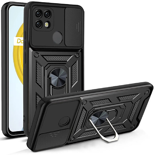 Coque en TPU anti-chocs avec béquille, noir pour votre Realme C21