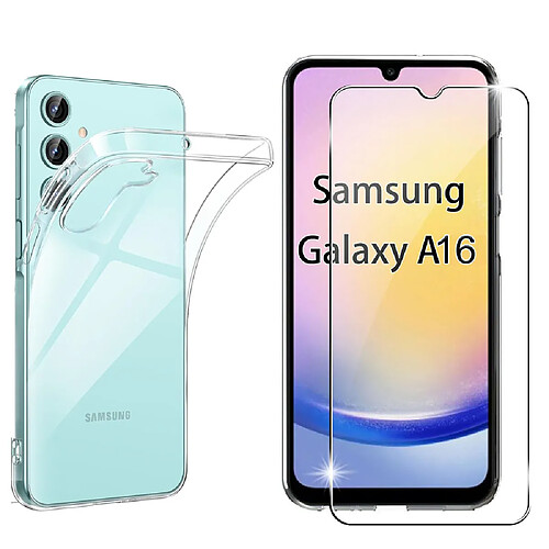 Pack coque transparente TPU et protection écran vitre en verre trempé Samsung Galaxy A16 4G / Galaxy A16 5G - XEPTIO