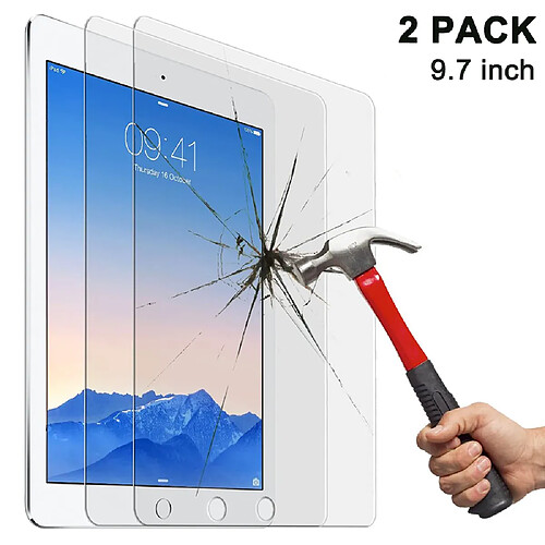 2 Pièces de Film de Verre Trempé pour IPad Air / Air 2 9.7 Pouces Trempé IPad 2018 Verre Trempé 9H HD, Film de Protection Incassable