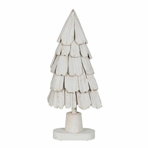 BigBuy Christmas Sapin de Noël Blanc Bois de paulownia 34 x 19 x 80 cm