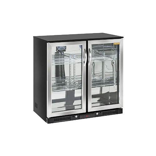 COOLHEAD Arrière-Bar Réfrigéré 2 Portes Vitrées Inox - 228 Litres - Cool Head