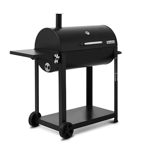 Barbecue charbon de bois Burgos - BRASERO - Grille de 72 x 41 cm - Fonction fumoir - cuve charbon ajustable en hauteur, Noir