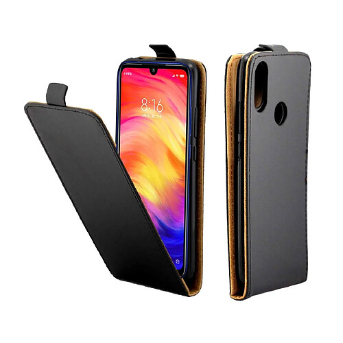 Wewoo Coque Souple Étui en cuir de style TPU à rabat vertical Business avec fente pour carte Xiaomi Redmi Note 7 noir