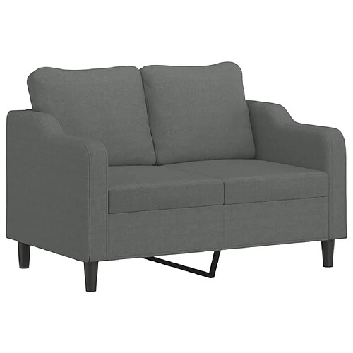 Maison Chic Canapé à 2 places,Sofa de Salon,Canapé droit Gris foncé 120 cm Tissu -GKD619877