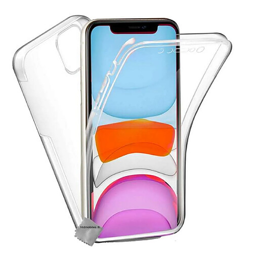 Htdmobiles Coque silicone gel fine 360 integrale (avant et arriere) pour Apple iPhone 11 Pro + verre trempe - TRANSPARENT