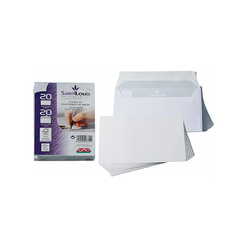 Gpv Erapure GPV Kit de 20 cartes et 20 enveloppes Saint Louis, blanc ()