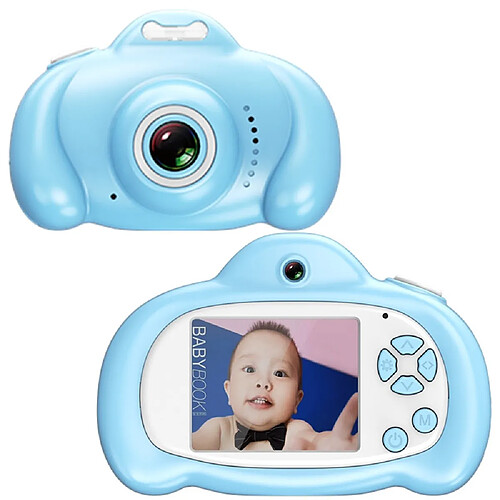 Wewoo Caméra Enfant 16,0 mégapixels double 2.0 pouces écran HD de bande dessinée reflex numérique pour enfants bleu