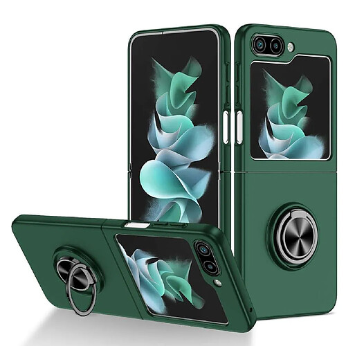 Htdmobiles Coque pour Samsung Galaxy Z Flip 5 5G - housse etui rigide bague anti choc magnetique - VERT