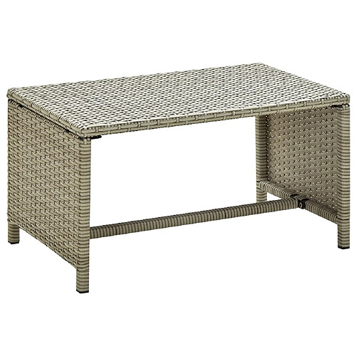 vidaXL Table basse beige 70x40x38 cm résine tressée