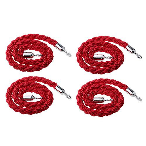 4pcs Corde de Barrière Diviseur 1.5M Corde Cordon Séparation