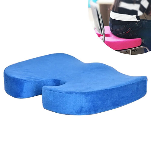 Wewoo Coussin de fesses de santé de voiture anti-hémorroïdes en mousse à mémoire de Rebound forme de Wtaille 45x35x7cm bleu