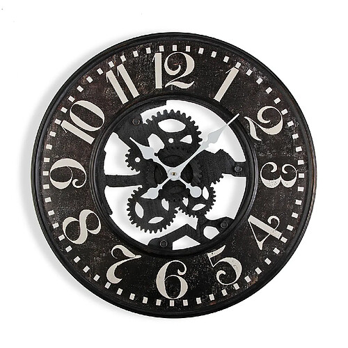 Versa Horloge Murale pour la Cuisine, Pendule pour Salon Gedinne 59x2x59cm,Métal, Noir