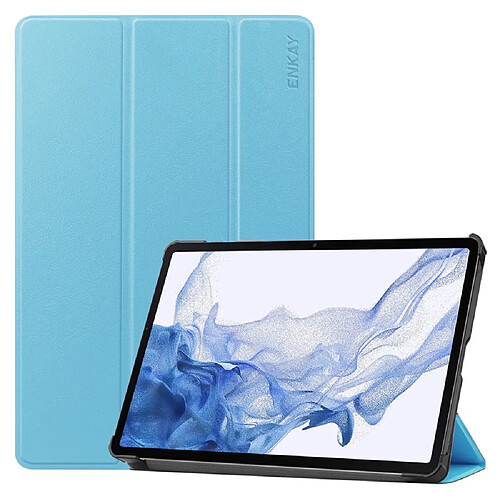 Etui en PU ENKAY fonction de veille/réveil automatique avec support bleu clair pour votre Samsung Galaxy Tab S8 11-pouces Wi-Fi SM-X700/5G SM-X706