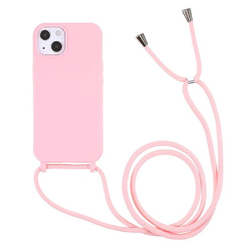 Coque en TPU flexible avec cordon réglable rose clair pour votre Apple iPhone 13 mini 5.4 pouces