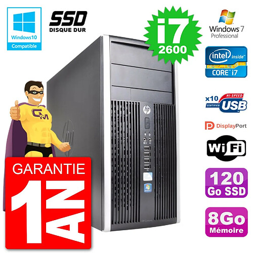 PC HP 6300 MT Intel Core i7-2600 RAM 8Go SSD 120Go Graveur DVD Wifi W7 · Occasion