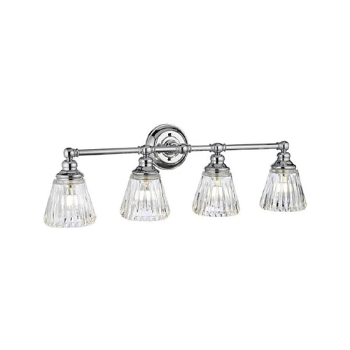 Elstead Lighting Applique murale salle de bains Keynes Acier,verre taillé transparent Chrome poli