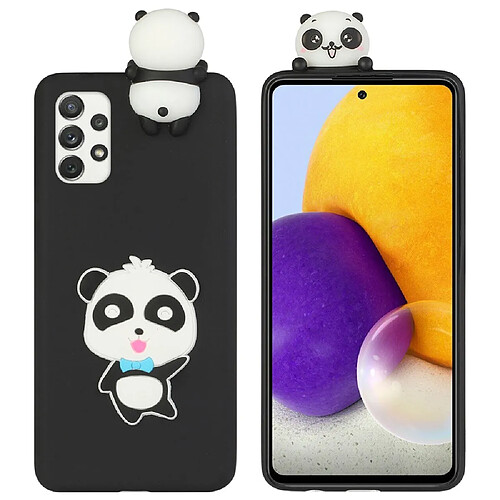 Coque en TPU antichoc, avec décoration de figurines 3D Panda à nœud bleu pour votre Samsung Galaxy A53 5G