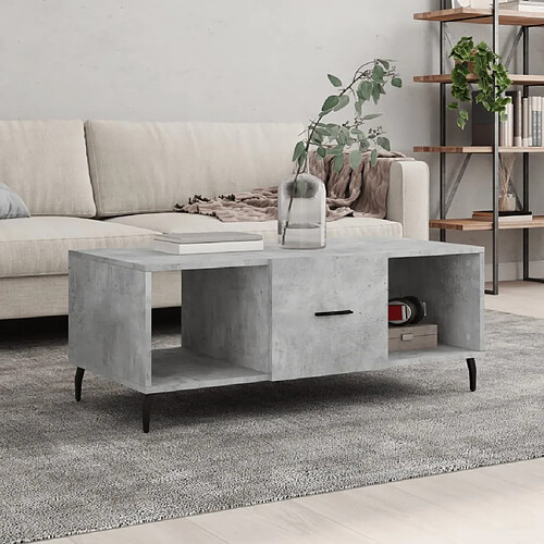 Maison Chic Table basse,Table Console Table d'appoint, Table pour salon gris béton 102x50x40 cm bois d'ingénierie -MN99225