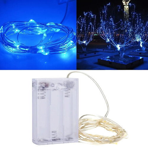 Wewoo Guirlande argent 3m 3 x piles AA alimenté 150LM SMD-0603 LED fil String Light Festival lampe / décoration bande de lumière, lumière bleue