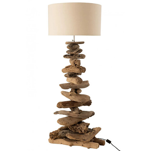 Dansmamaison Lampe + Abat-Jour Bois Flotte Naturel/Beige Medium