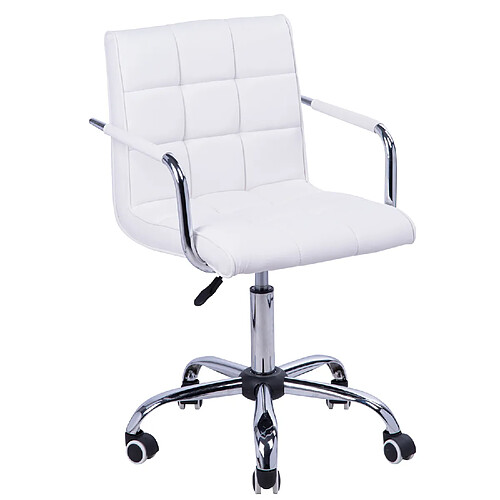 Homcom Chaise de bureau fauteuil manager pivotant blanc