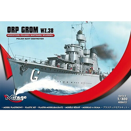 ORP GROM WZ.38, Polish Navy Destroyer - 1:400e - Mirage Hobby