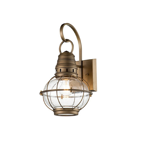 Elstead Lighting Applique murale extérieur Kichler Aluminium,verre grainé transparent Laiton naturel