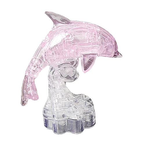 3D diy cristal puzzle enfants enfants éducatif apprentissage jouet - dauphin rose