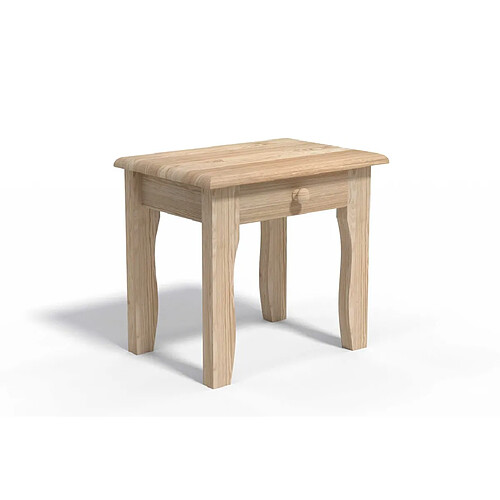 DECOPIN table de chevet rustique luna - bois naturel