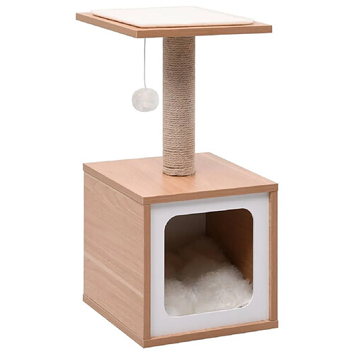 Arbre à chat,niche pour chat avec tapis à gratter en sisal 62 cm -MN68614