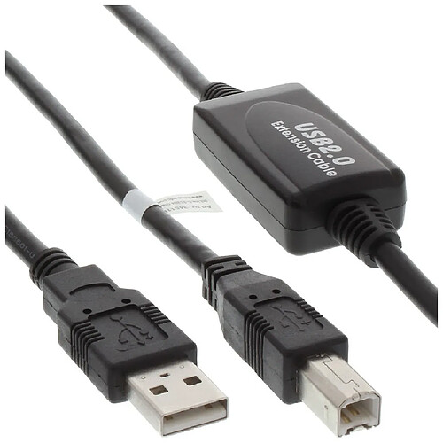 InLine Câble USB 2.0 actif, A à B, 10m