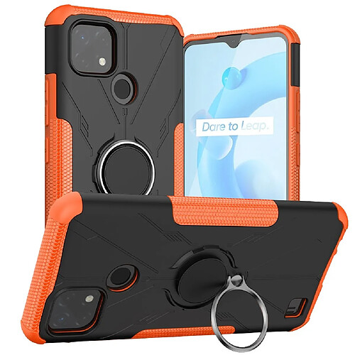 Coque en TPU anti-chocs avec béquille pour votre Realme C20/C21 4G - orange