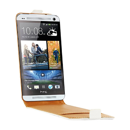 Kabiloo Etui Flip à rabat en cuir blanc HTC One SCP10086W