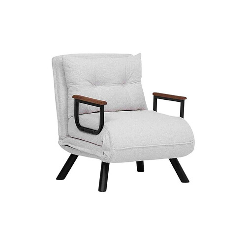 Hanah Home Fauteuil convertible en tissu effet bouclette Sando crème.